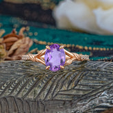 Heirloom 4-Prong Oval Cut Amethyst Engagement Ring
